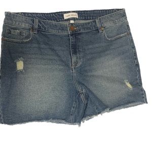 Lane Bryant 14 Mid Rise Boyfriend Midi Shorts Stretch Flex Magic Waistband